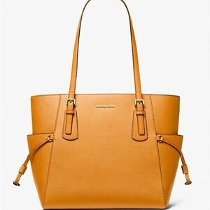 New Michael Kors Voyager Large Saffiano Leather Tote Pop Orange